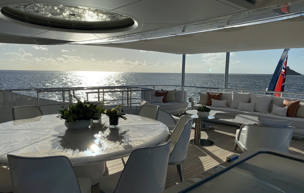 On deck of a private yacht